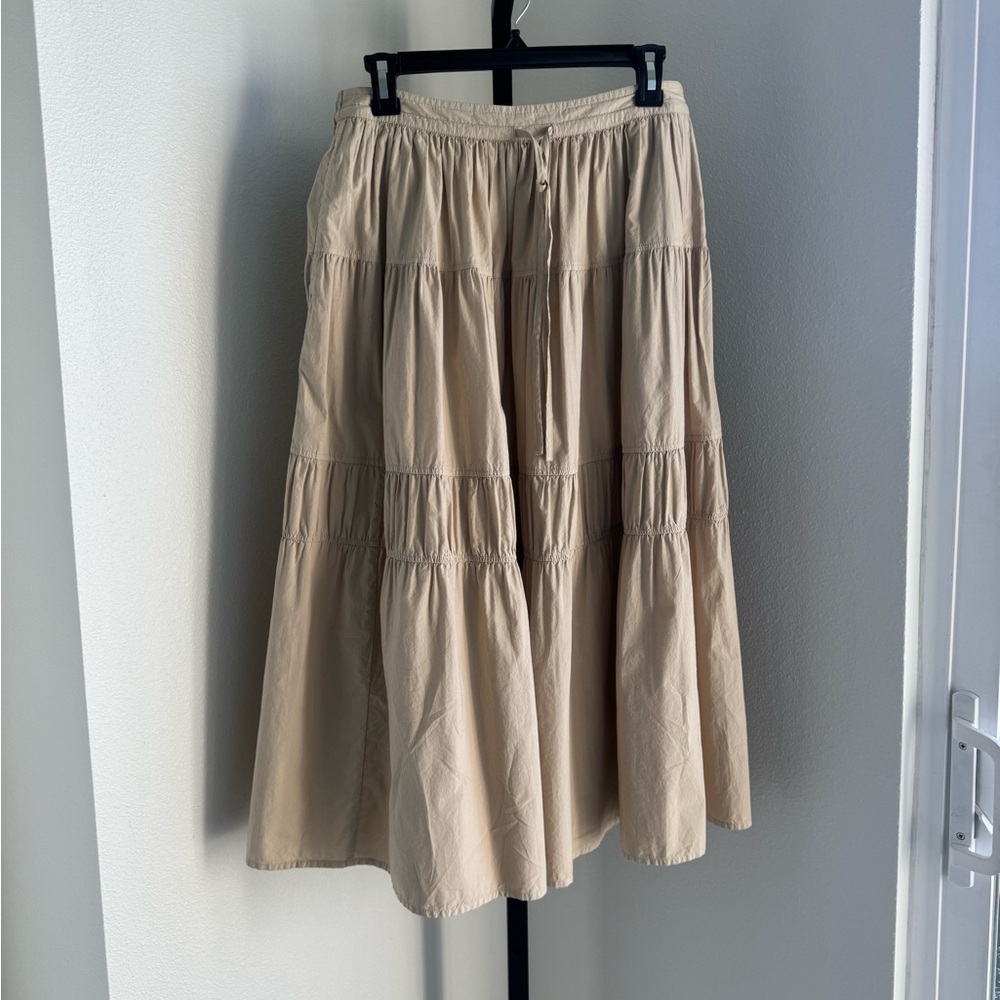 Chic Beige Tiered Skirt